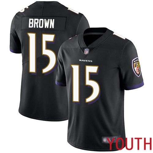 Baltimore Ravens Limited Black Youth Marquise Brown Alternate Jersey NFL Football #15 Vapor Untouchable